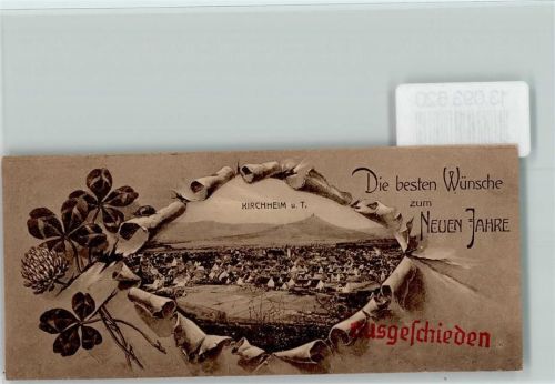 Kirchheim 1919 Mini-Karte , Neujahr , durchbrochene Postkarte