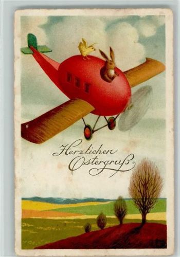 1927 Ostern - Osterei als Flugzeug AK