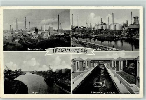 Misburg Zementwerk Ölwerk Deurag Hafen Hindenburg-Schleuse Frachtschiff