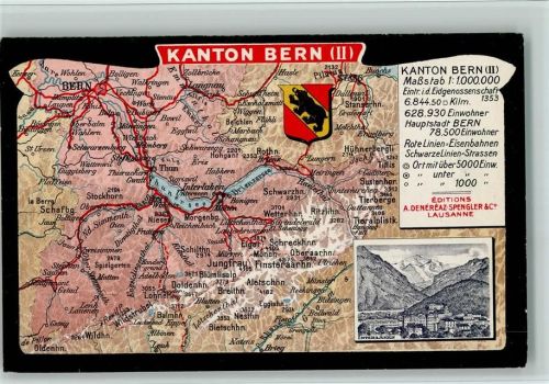 Interlaken Kanton Bern - Landkarte - Edition Denereaz-Spengler