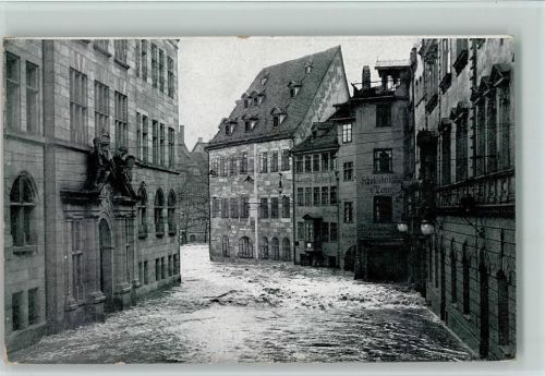 Nürnberg 1909 Hochwasser-Katastrophe Weintraubengasse