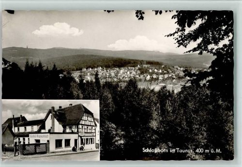 Schloßborn Gasthof Pension "Frankenbach", gute Erhaltung AK