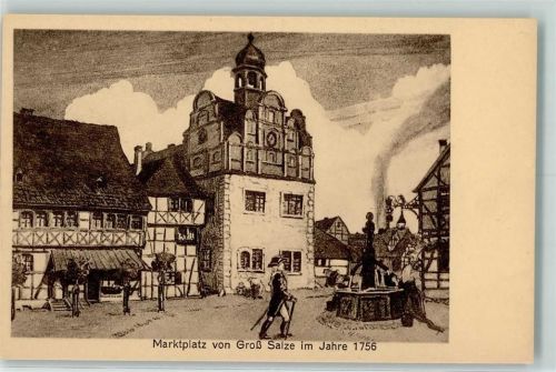 Gross Salze 1927 Marktplatz im Jahre 1756 700 Jahrfeier