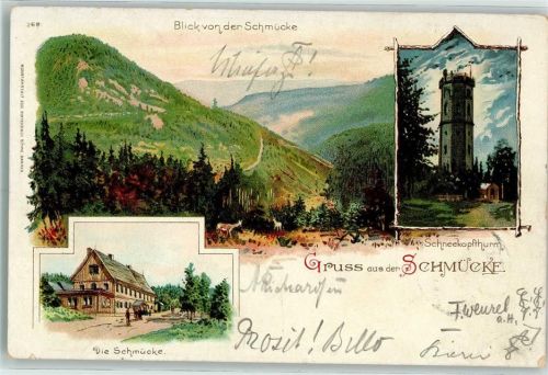 Schmücke 1902 Blick von der Schmücke Schneekopfturm Die Schmücke