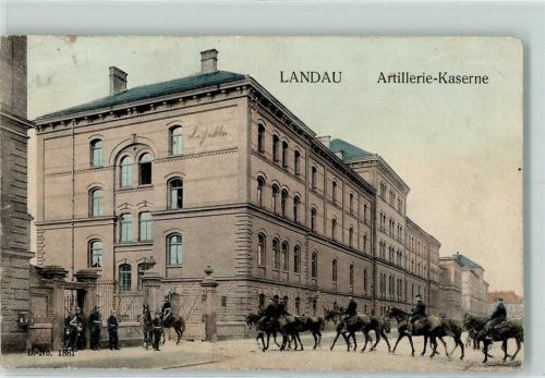 Landau 1907 Artillerie-Kaserne Berittene Soldaten