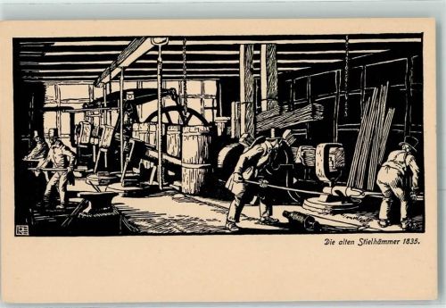 Historisches aus den Kruppschen Betrieben Industrie Stielhämmer anno 1835 Beruf AK