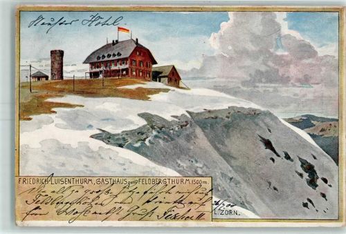 Feldberg Friedrich-Luisenthurm Gasthaus Zum Feldbergturm Winter sign L. Zorn