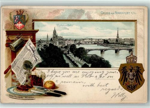 Frankfurt 1902 Frankfurter Würstchen Bierkrug