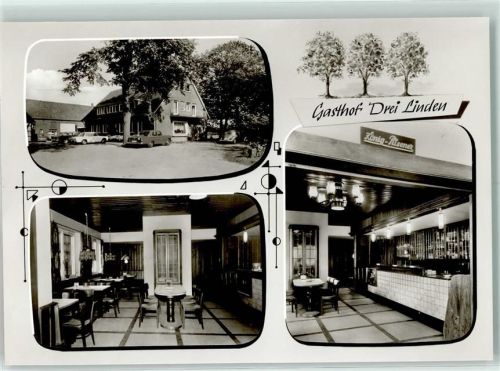Telgte Gasthaus Drei Linden Rückseite mit Kleberesten bzw Abschürfungen
