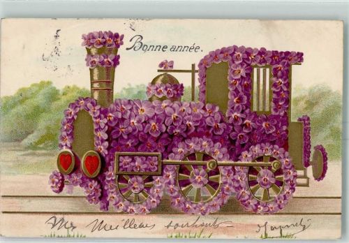 1906 Prägedruck Eisenbahn Lithographie AK