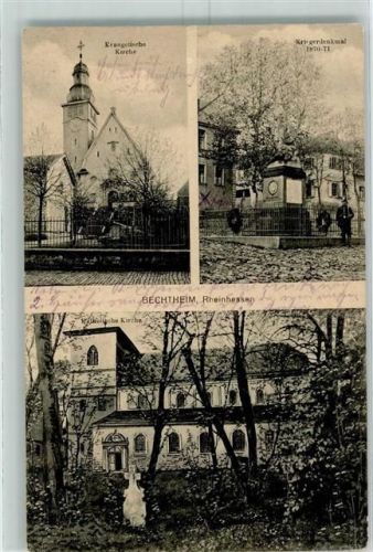 Bechtheim 1915 Ev. Kirche Kriegerdenkmal Kath. Kirche