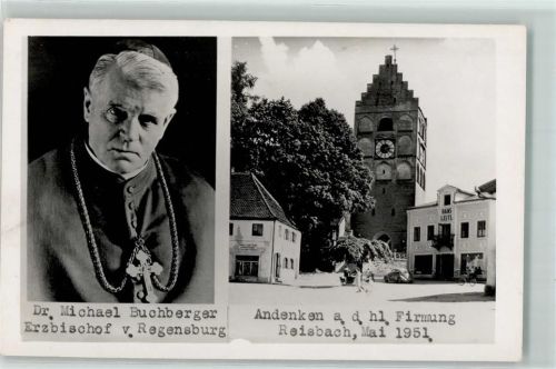 Reisbach 1951 Erzbischof Dr. Michael Buchberger Kirche VW Käfer Fahrrad Hund Hans Leitl
