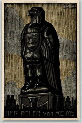 Reims 1918 Der Adler von Reims , an der Front genagelt - Nagelung