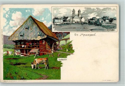 St. Märgen Velten Künstlerkarte 48? AK Rankmühle