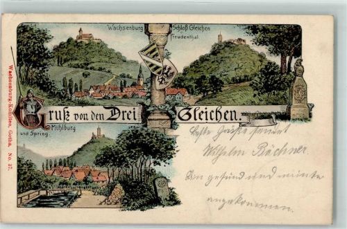 Ballstädt 1905 Schloss Gleichen Freudenthal Mühlburg und Spring Wachsenburg
