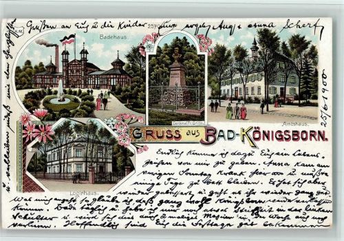 Königsborn 1900 Badehaus Denkmal Friedrich Grillo Amtshaus Logirhaus 4-Bildaufnahme