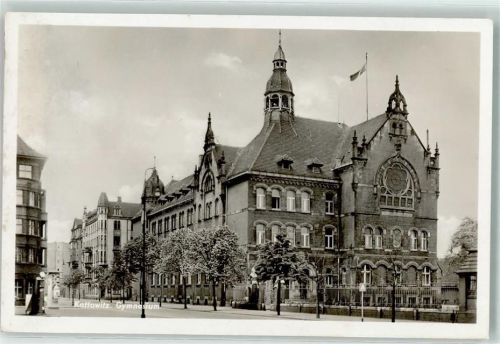 Kattowitz Gymnasium Litfaßsäule WK II Stempel