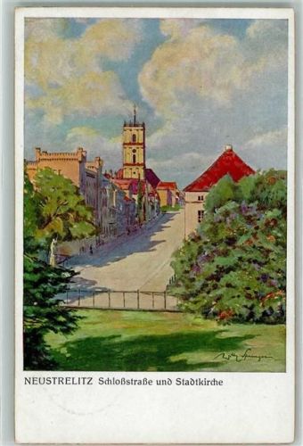 Neustrelitz Schloßstraße Stadtkirche signiert