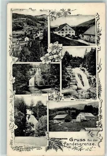 87534 W8974 Aach i Allgäu - Landesgrenze Aach Gschwendmühle Krebsfall Eibelefall Unterer Eibelefall Eibelismühle