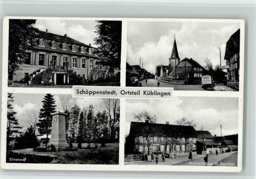 Schöppenstedt Ortsteil Küblingen Rittergut Kirche Ehrenmal Geschäftshaus W. Steckhan