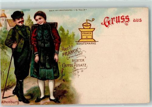 Werbung Franck Kaffee Zusatz Serie Nationaltrachten Nr. 9 Kaffee 1900