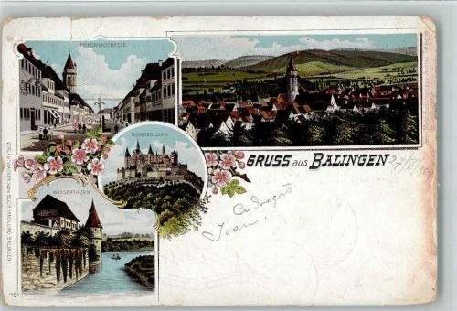 Balingen Gruss aus - Lithographie , Gebr. Metz 4914 AK