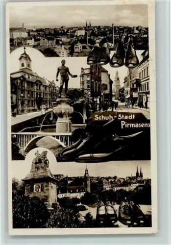 Pirmasens 1937 Schuh Stadt - Schuhe und der Ort sind abgebildet, gute Erhaltung AK