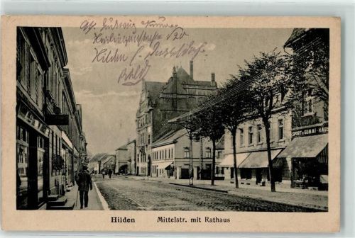 Hilden Mittelstraße Rathaus Sport und Gummi Haus