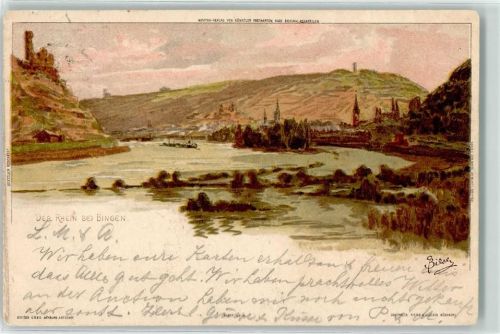 Bingen 1898 Der Rhein