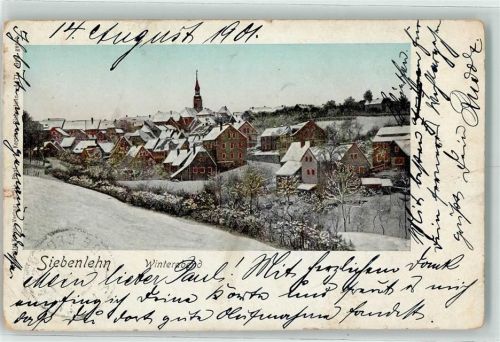 09603 O9201 Siebenlehn 1901 AK mit Goldfenster Winter