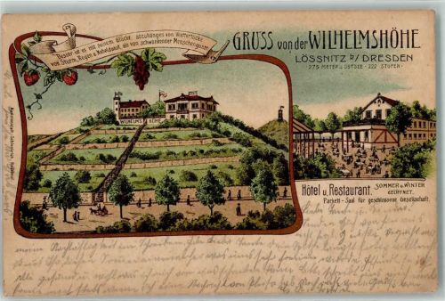 Lößnitz 1906 Hotel Gasthaus Wilhelmshöhe