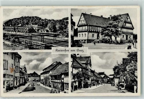 Kreiensen Bahnhof Ostseite Rathaus mit Volksbank Bahnhofstraße Wilhelmstraße