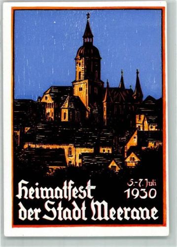 Meerane 1930 Heimatfest 5.-7. Juli 1930 Martinskirche Stadtbild von Fr. Baum