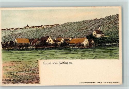 Haltingen Künstlerpostkarte Nr. 3 - Verlag Haerdle - gute Erhaltung AK