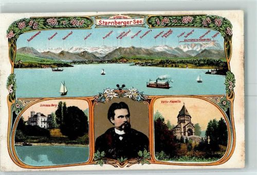 1918 Starnberger See Schloß Berg Votiv Kapelle