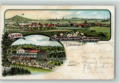 Gehrden 1899 Bergrestaurant Ortsansicht 2-Bildaufnahme