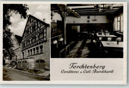 Forchtenberg 1938 Cafe Burckhardt mit Innenansicht AK