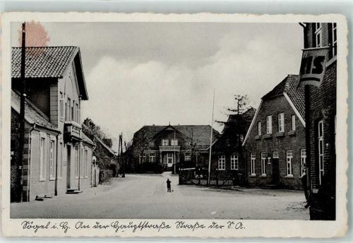 Sögel Hauptstraße Gasthaus Eis-Fahne Ort handschriftlich