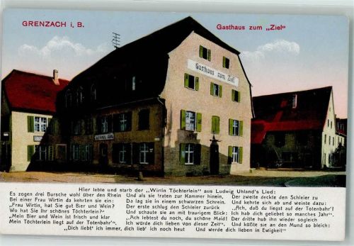 Grenzach Gasthaus Zum Ziel Gedicht Ludwig Uhland Wirtin Töchterlei