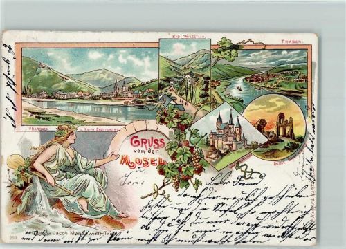 Trarbach 1901 Ruine Grafenburg Bad Wildstein Traben