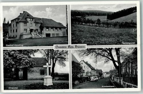 Haaren Gasthof Küsting Taubengrund Ehrenmal Krankenhaus Über-Stempel