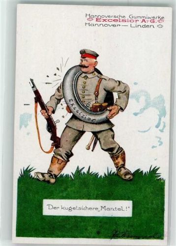 Hannover sign. Dimmel Hannoversche Gummiwerke Excelsior später Continental Deutscher Landser mit kugelsicherem Mantel einem Schlauchreifen