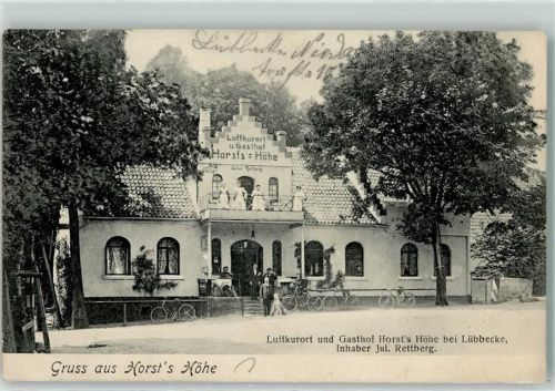Lübbecke 1908 Gasthaus Horst's Höhe Fahrräder