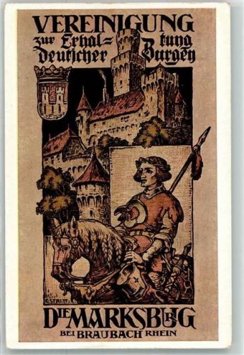 Braubach Vereinigung zur Erhaltung Deutscher Burgen die Marksburg sign. C. Stritt