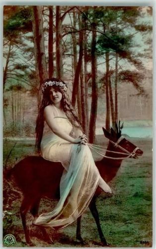 1907 Jagdtier Reh Frau Wald NPG 660/3