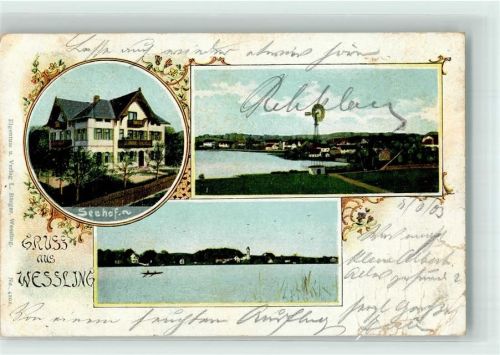 Weßling Seehof Weßlinger See Lithographie