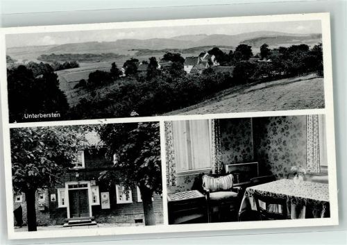 51515 W5067 Unterbersten b Lindlar - Gasthaus zur Erholung Emailleschilder Stube Schachbrett-Tisch