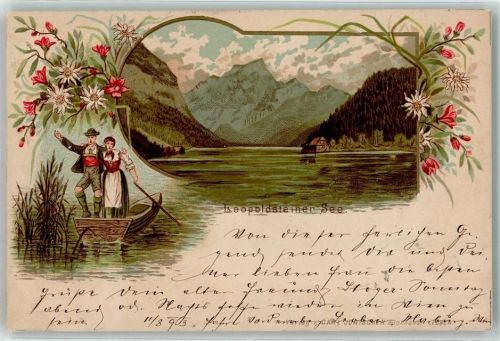 Eisenerz 1893 Leopoldsteiner See Tracht Ruderboot