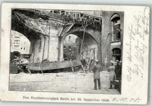 Berlin Mitte 1908 Hochbahnunglück am Gleisdreieck mit 20 Toten