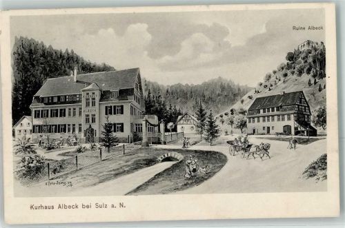 Sulz 1909 Kurhaus Albeck Ruine Albeck E. Felle Isny